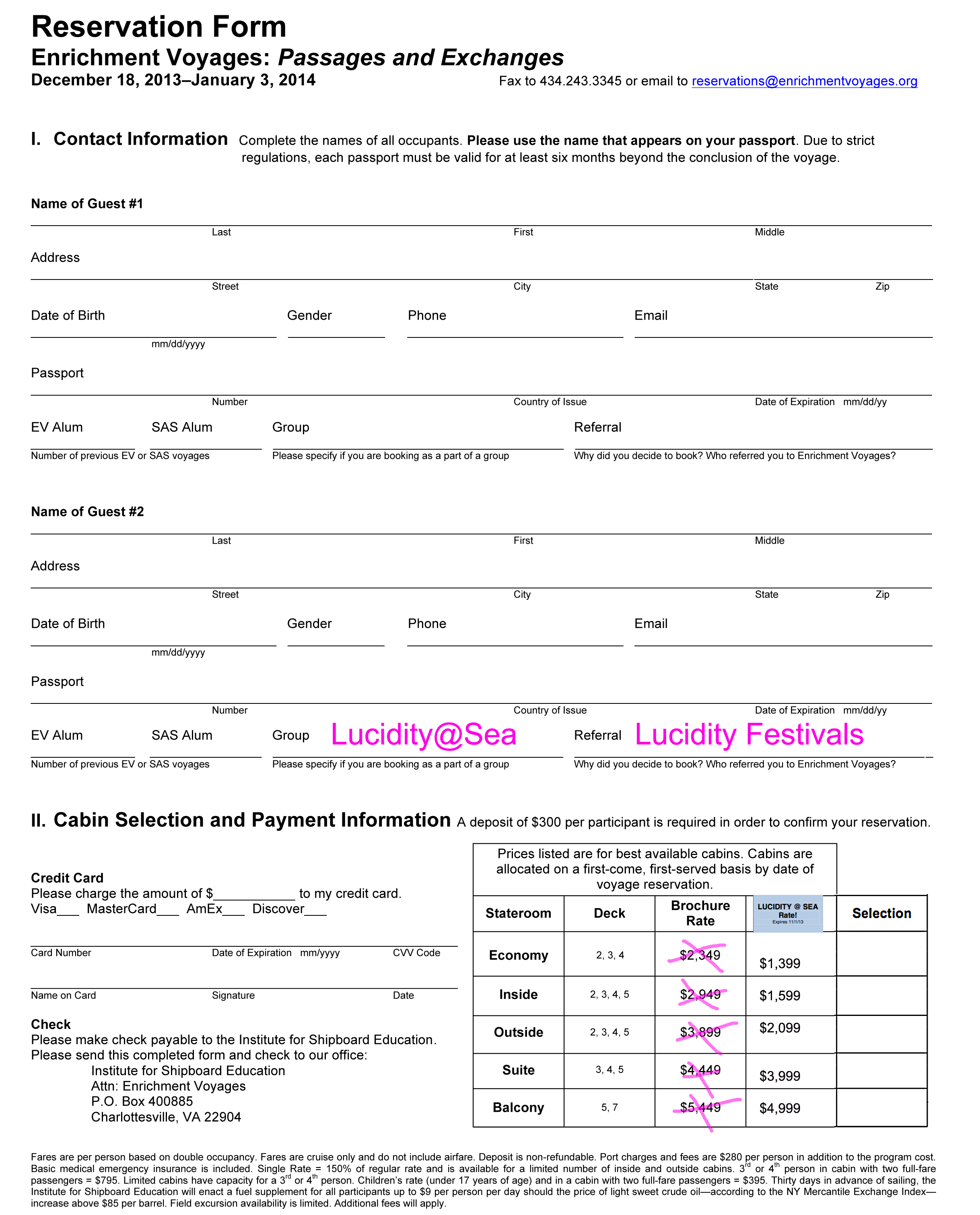 Lucidity EV213 Reservation Form Microsoft Word - EV213 Reservation Form.docx